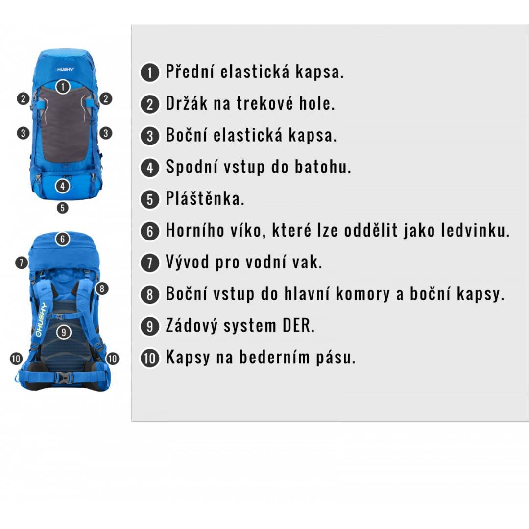 Batoh ultralight HUSKY Rony New 50L modrá