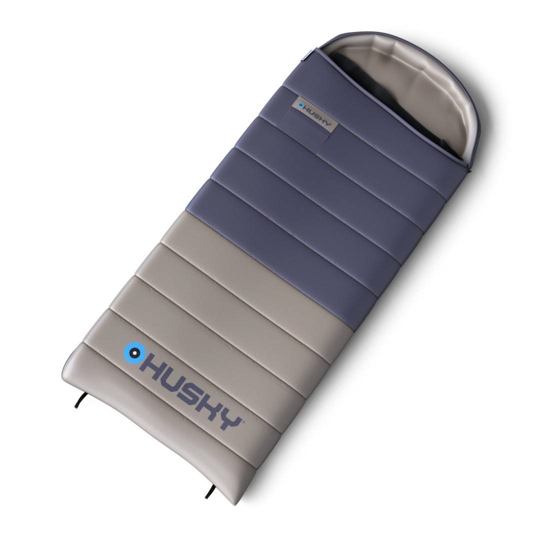 Dekový péřový spací pytel Husky Drumy blue/grey