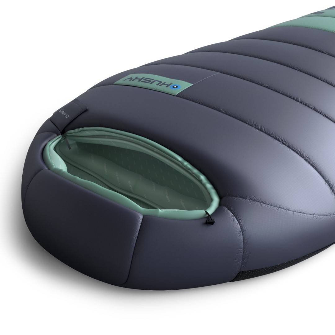Lehký péřový spací pytel Husky Dinis blue/mint