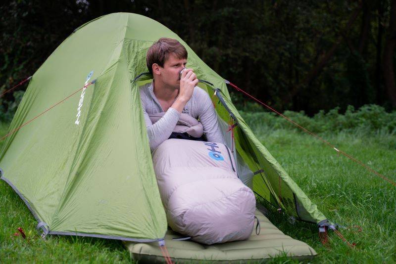 Péřový spací pytel Husky Dopy blue/grey