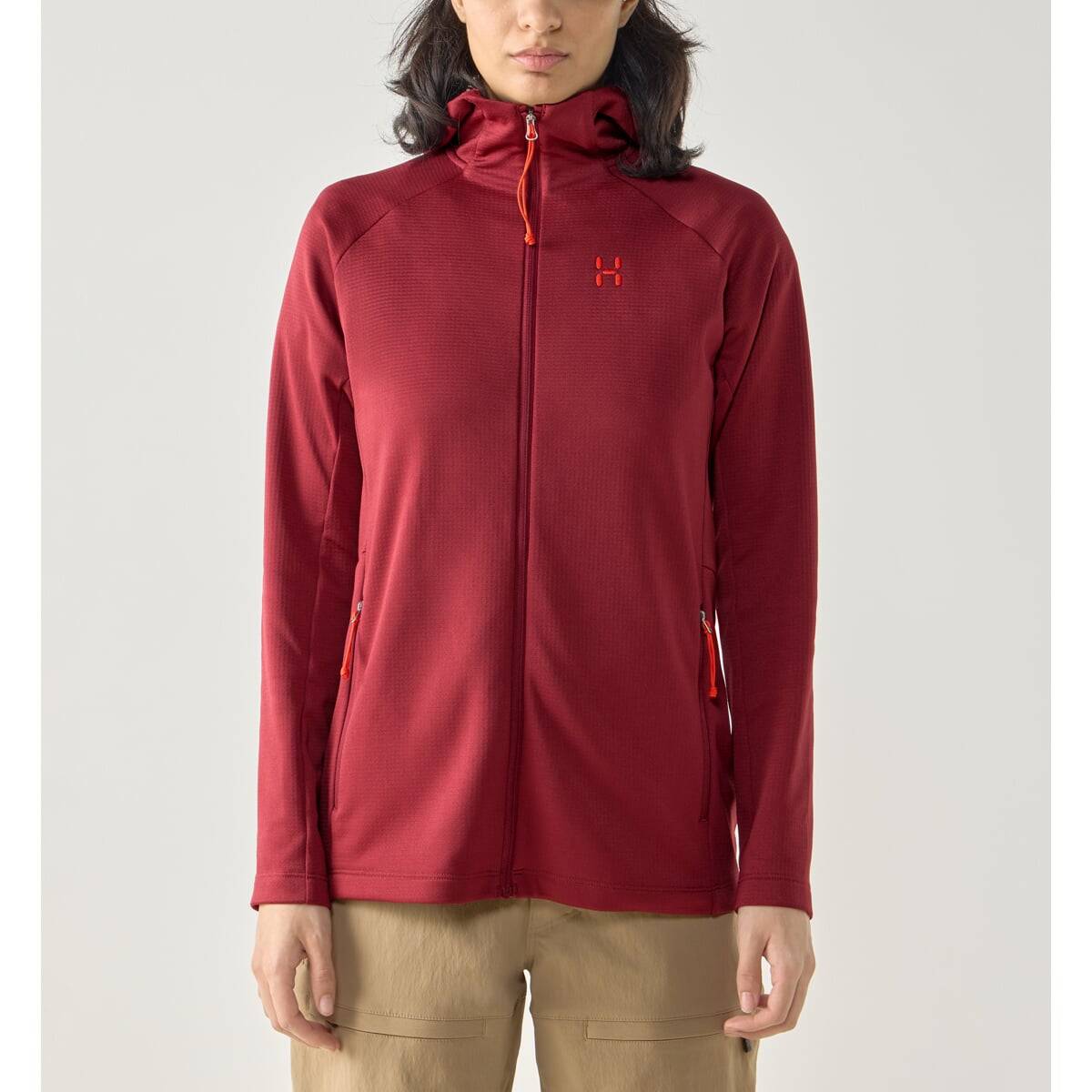 Mikina Haglöfs Korp Mid Hood dámská - červená