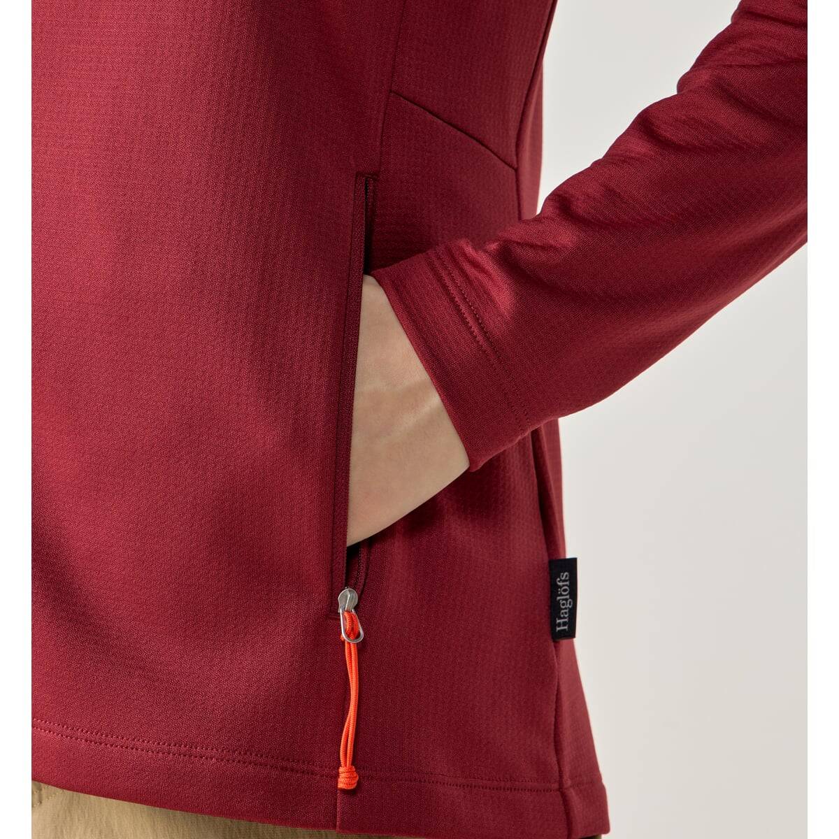 Mikina Haglöfs Korp Mid Hood dámská - červená