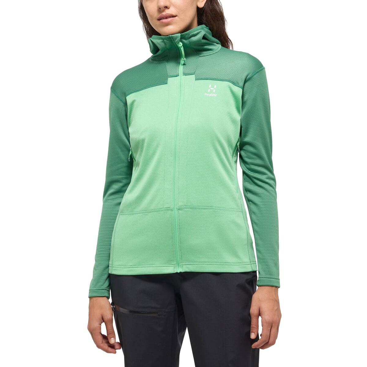 W Mikina Haglöfs ROC Flash Mid Hood dámská - zelená