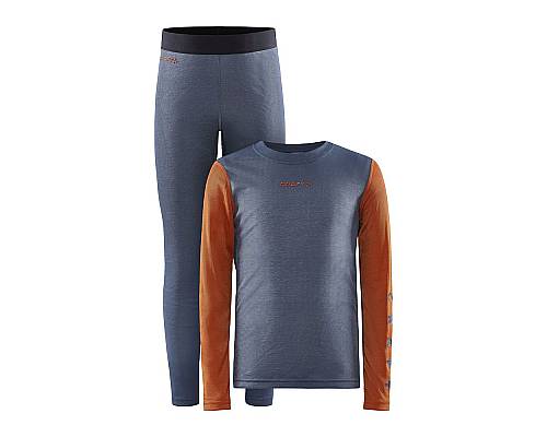 Set CRAFT CORE Warm Baselayer Junior modrá s oranžovou